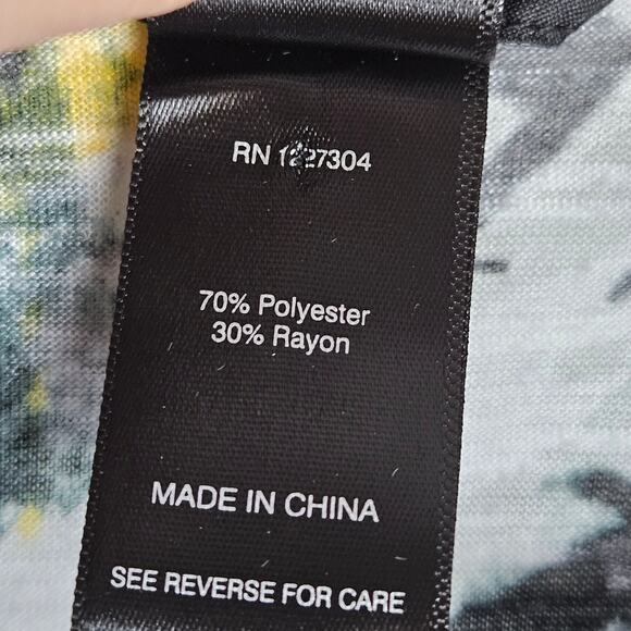 Ali Miles Womens Knit Abstract Multicolor Print Button-Down Tunic Top Sz L Artsy - Picture 7 of 12